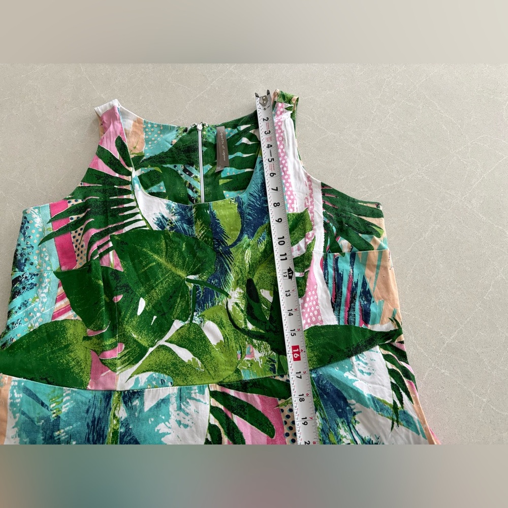 Coquette et Coquine Summer Floral Cotton Dress Forest Tropical Flared Sexy 1X - Picture 5 of 15